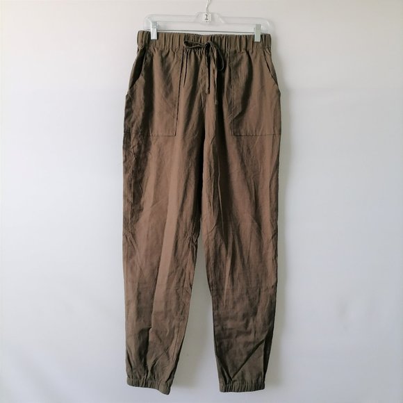 Shein Womens Brown High Rise Tie Front Elastic Waist Jogger Pants Size L - Picture 1 of 7